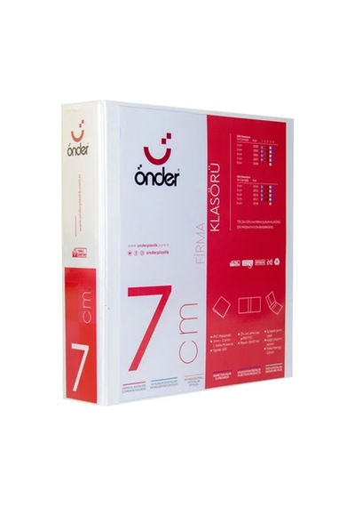 Önder Sunum Klasörü 2 Halkalı 70 Mm A4 Beyaz 2007-5 Çok Renkli