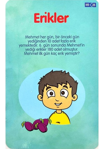 Sayılarla Akıl Oyunları Eğitici Kartlar - Etkinlik Kartları