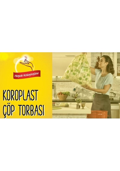Koroplast Güçlü Çöp Torbası Orta Boy 15 Adet 12Li