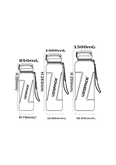 Fiftyfifty Pipetli Mega Boy 1500ml Tritan Su Matarası Turkuaz Genel