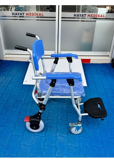 Bme310 Mavi Alüminyum Banyo Tuvalet Tekerlekli Sandalyesi