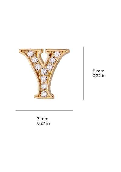 Goldkupe 14 Ayar Altın Taşlı Y Harf Küpe 0,52 Gr-6310