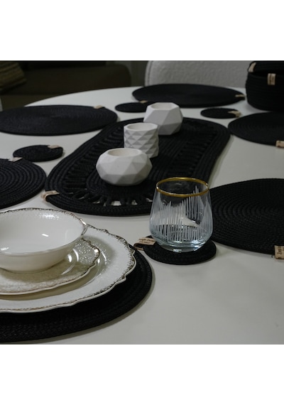 Supla Zdh-152 Yuvarlak Zengin Set Runner Siyah