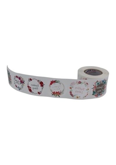 Kendinden Yapışkanlı Teşekkür Ederiz Etiketi - 50mm Çap, 500 Adet Rulo 124-Pembe