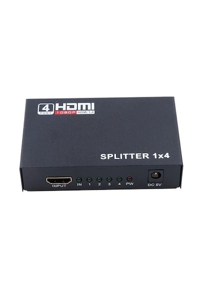 Px-5004 4 Port Hdmı Splitter, 1 Giriş 4 Çıkış Adaptörlü Hdmı Çoklayıcı, 1080p 2k 4k Fhd 3d Görüntü Dağıt