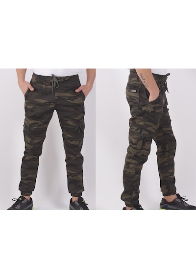 Black Steel,Bel-Paça Lastikli,Cepli Kamuflaj Pantolon-91000