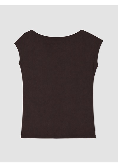 Lcw Comfort Kahverengi Kayık Yaka Metal Aplikeli Bluz
