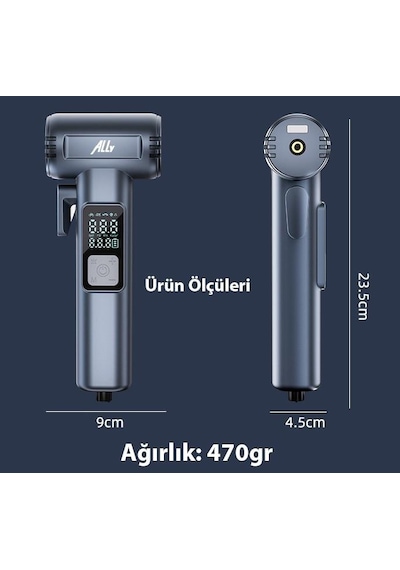 Ally St-5530 Dijital Şarjlı Otomobil Araç Lastik Hava Şişirme Pompası
