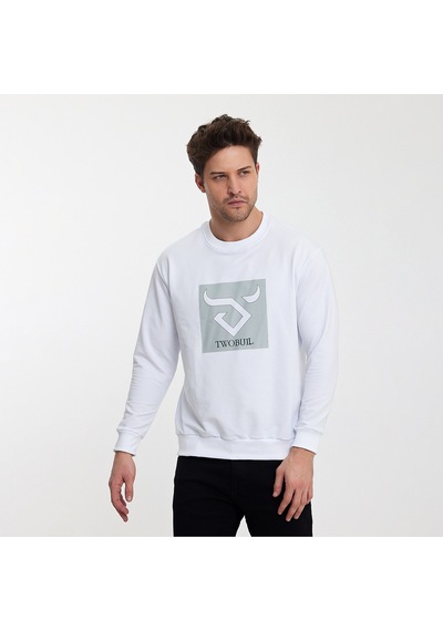 Twobull OSLO Erkek  Beyaz Sweatshirt
