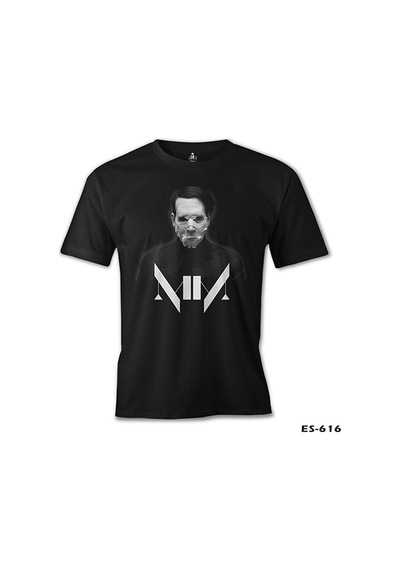 Marilyn Manson I Baskılı Siyah Erkek Tshirt 001