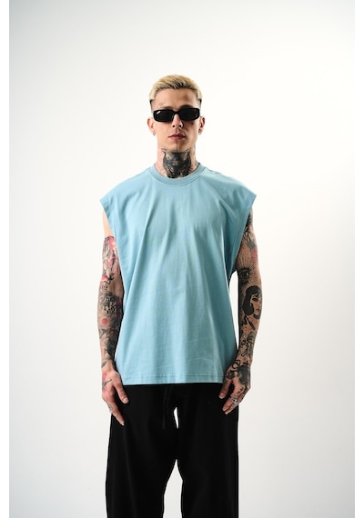 Respire Erkek Basic Tank Top Atlet Bebe Mavi Bebek Mavi