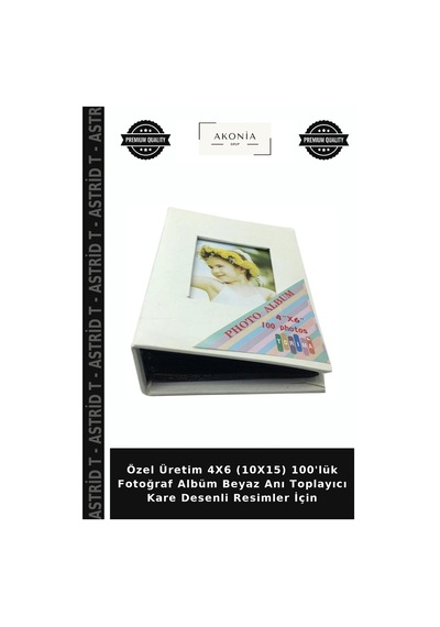 Özel Üretim 4x6 10x15 100'lük Fotoğraf Albüm Beyaz Anı Toplayıcı Kare Desenli Resimler İçin