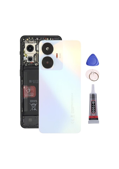 Realme C55 Beyaz Arka Kapak Batarya Kapağı Pil Kapağı Yapışkan Ve Sökme Aparatıyla Beraber Full Set Beyaz