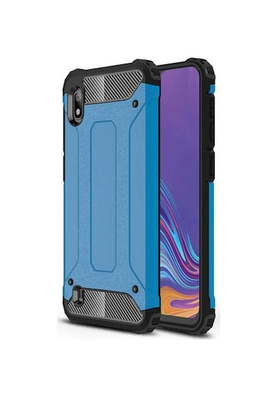 Kilifone - Samsung Uyumlu Galaxy A10 - Kılıf Çift Katman Zırh Tank Crash Military Kapak - Mavi