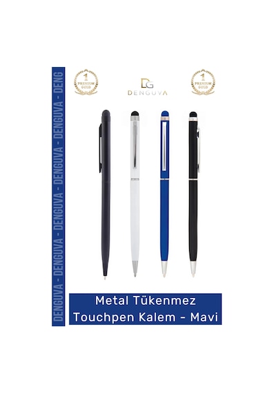 Kalem Modern Kaliteli Metal Gövde Şık Kurumsal Hediye Ergonomik Tükenmez Touchpen Kalem Mavi Çok Renkli