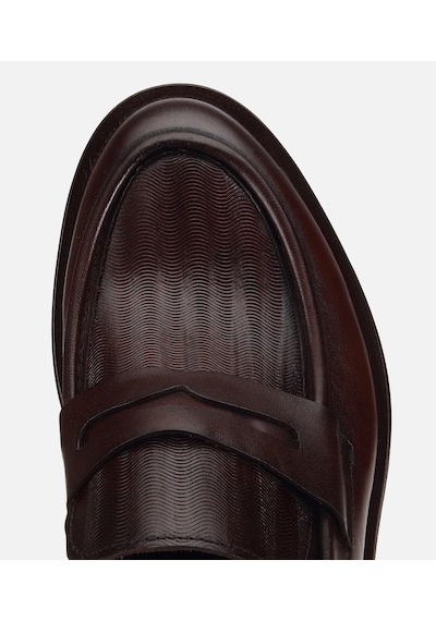 Hotiç Erkek Deri Kahverengi Kalın Tabanlı Klasik Loafer