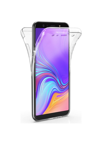 Teknomoda Samsung Galaxy Uyumlu A9 2018 360 Kılıf Şeffaf Silikon Ön + Arka