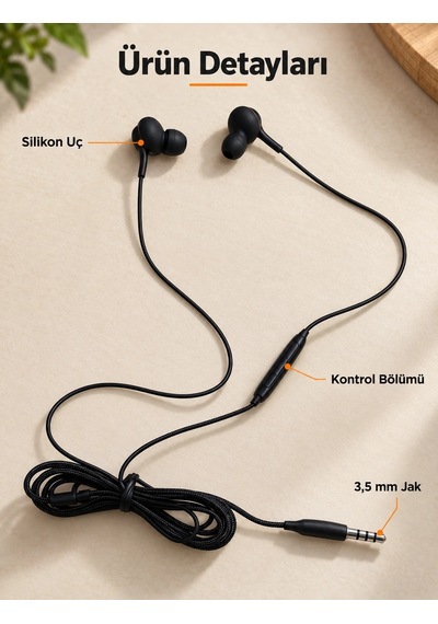 Nm Store Günlük Kullanıma Uygun Silikon Uçlu Kablolu Kulaklık