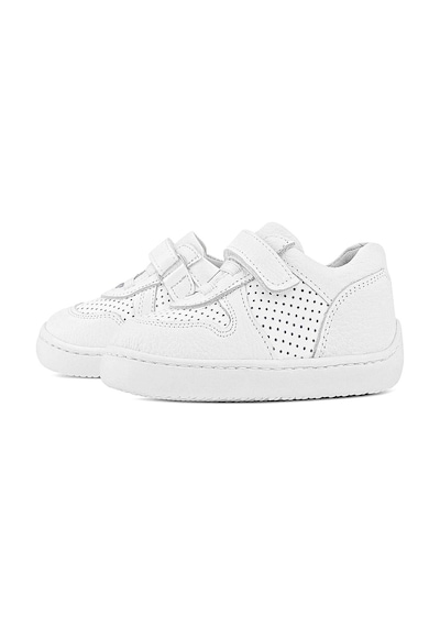 Rakerplus Bob Hakiki Deri Beyaz Barefoot Beyaz Tabanlı Cırtlı Bebek Sneaker Ayakkabı Beyaz