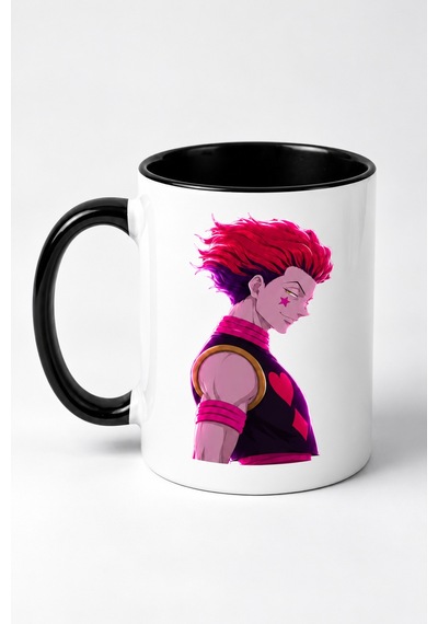 Hunter X Hunter Hisoka Baskılı Seramik Hediye Kupa Bardak Kişiye Özel Kişiselleştirilebilir Anime Siyah