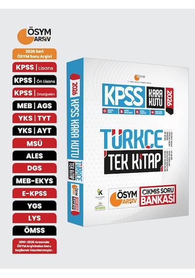 2026 Kpss Kara Kutu Türkçe Tek Kitap Ösym Arşiv Çıkmış Soru Bankası Konu Özetli Dijital Çözümlü