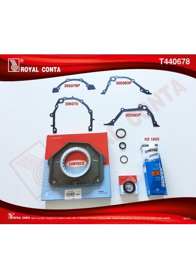 Royal T440678 Alt Takım Conta Corteco Keçeli Grande Punto-palıo-lınea 1.4 16v 199a6.000 71728839-71741373 1 Takım