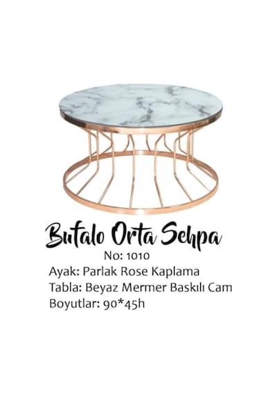 Brc Bufalo Sehpa Orta 1011 Düz Siyah Temper Cam Metal Transmisyon