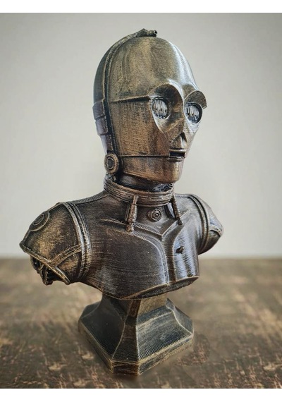 Eselya3d Star Wars C-3po Sixth Scale Büst Figür- Protokol Droidi Heykel- Star Wars Fanart-15cm