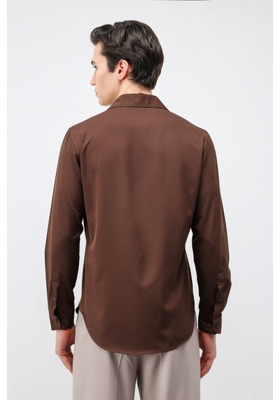 Antioch Comfort Slim Erkek Gömlek Kahve