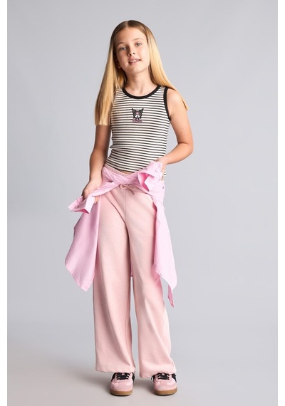 Defacto Beli Bağcıklı Wide Leg Eşofman Altı Kız Çocuk I2264a826aupn130 Pembe-pn130