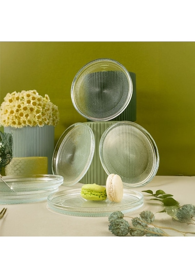 Fecra Loren 6'lı Pasta Tabağı Seti Natürel 16 Cm
