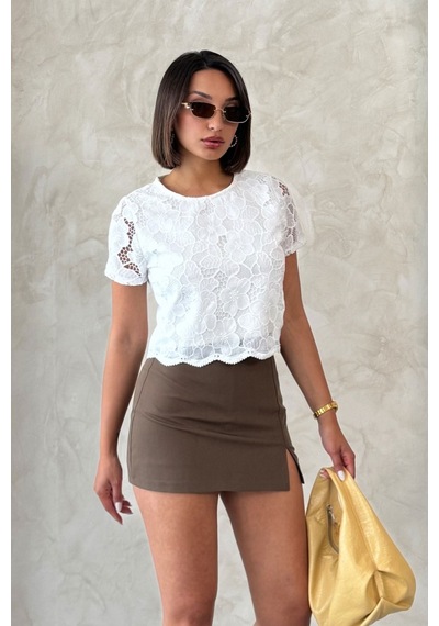 Verymoda Dantel Bluz D2768 BEYAZ