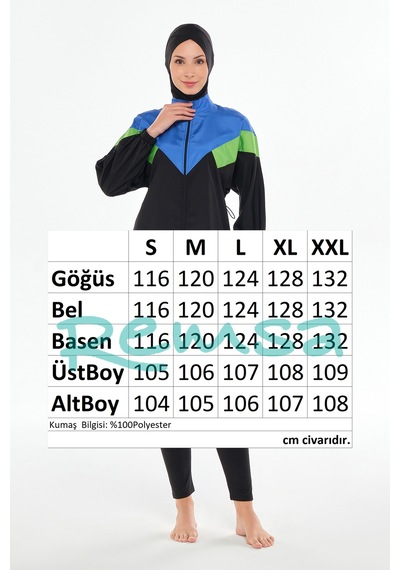 Tam Kapalı Tesettür Mayo 2405 Siyah Siyah