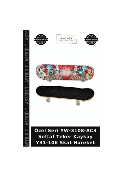 Özel Seri Yw-3108-ac3 Şeffaf Teker Kaykay Y31-106 Skat Hareket Çok Renkli