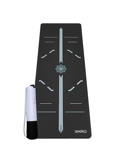 Seeka Yoga Pro Serisi Flow Yoga Mat - Siyah Turkuaz/Beyaz Çok Renkli