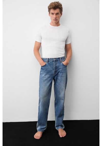 Grımelange Grimelange Carpe Erkek Straight Fit Koyu Mavi Jeans