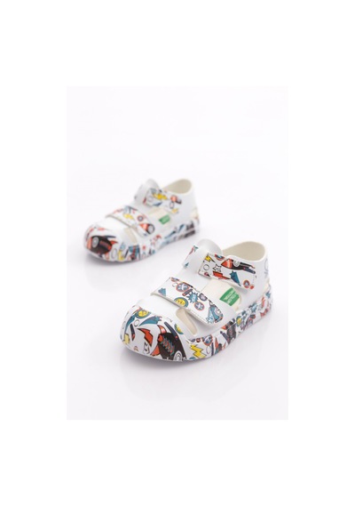 Benetton Bn-1409 Çocuk Sandalet Beyaz Sarı