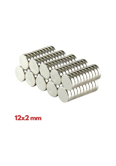 Güçlü 12x2 Mm Neodyum Mıknatıs 20 Adet, Yuvarlak, N35 Kaliteli Ve Dayanıklı Ürün