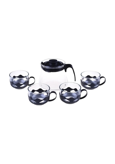 Siyah Guardo 5 Parça Çay Seti 600 Ml