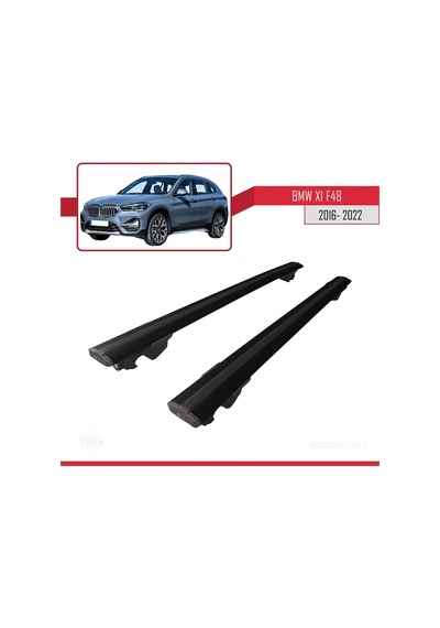 Bmw X1 F48 2016-2022 Arası İle Uyumlu Hook Model Anahtar Kilitli Ara Atkı Tavan Barı Siyah