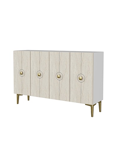 Ka1235bt Enlem120 Konsol, Kahve Köşesi Ve Tv Sehpası, Çok Amaçlı Dolap Beyaz - Traverten 120cm Ka1235bt Enlem120 Konsol, Kahve Köşesi Ve Tv Sehpası, Çok Amaçlı Dolap Beyaz - Traverten 120cm