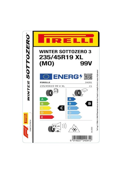 Pirelli 235/45 R19 99V XL Winter Sottozero 3 MO Kış Lastiği 2024