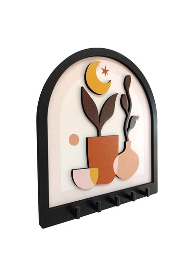 Caju Art &amp Decoration Cajuart Katmanlı Tasarım Sanatsal Bitki Vazo Duvar Askılık Dekor Anahtarlık Diğer