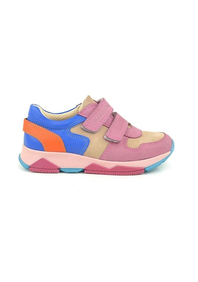 Ortopedikal 3880 Rakerplus Hakiki Deri Pembe Mavi Çocuk Sneakers Spor Ayakkabı Cırtlı Pembe - Mavi