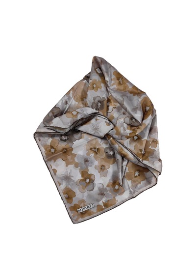 Mim Eşarp Mısırlı Eşarpları Silky Cocoon Trend Polyester Twill Sport Eşarp Krem - Sütlü Kahve