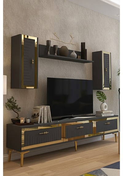 Tvr1801as Tuna Tv Ünitesi Takımı Antrasit-sılver 180cm Antrasit - Gümüş
