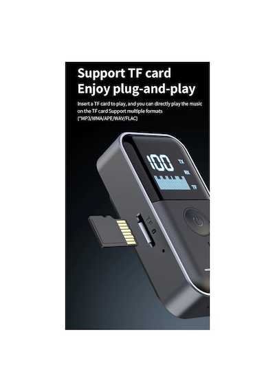 M20 2 Si 1 Arada Bluetooth 5.4 Transmitter Ses Alıcı & Verici 3.5mm Aux, Micro Sd Kart Çalar, Led Ekranlı Kablosuz Adaptör, Dahili Pil, Araba, Tv, Pc & Hoparlör İçin Stereo Müzik Aktarıcı