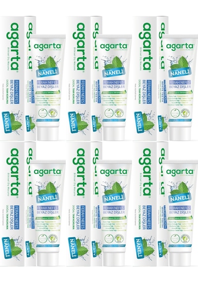 Agarta Doğal Diş Macunu 100ml Naneli 6 Lı Set Beyazlık