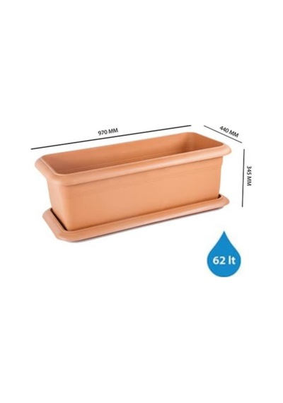 Omnipazar So-v692 Tabaklı Villa Bahçe Saksı Takımı 62 Litre No 2 Kiremit 108