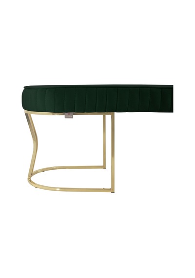 Viego Gold Striped- Yeşil Kapitoneli Chester Model Puf & Bench & Koltuk & Uzun Makyaj Puff & Yatak Ucu &önü